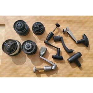 Lot of Vintage fishing reel Parts for Repairs - Spools Handles crank - For Parts